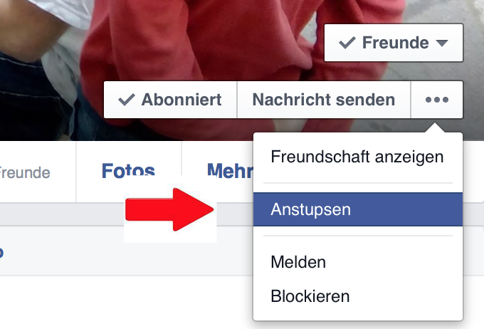 2018 facebook weg anstupsen bei Facebook Kontakt