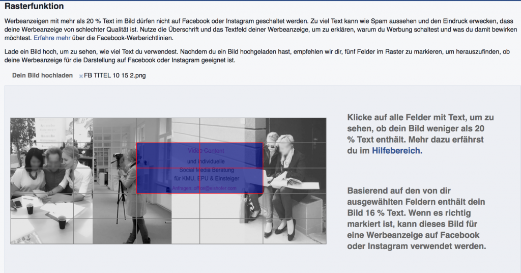 Facebook Text Bild Regel
