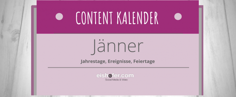 Socialmedia Content Kalender Januar
